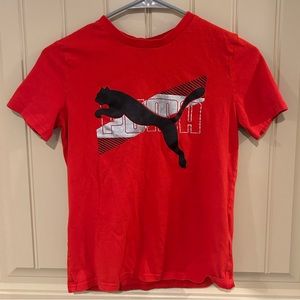 red and black puma shirt size boys 10-12